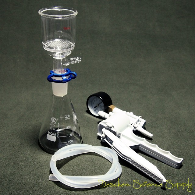 250ml,Suction Filtration Device,ID 47mm Buchner Funnel,Glass Flask W