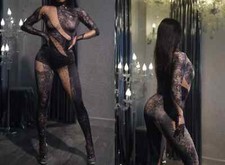 🔥 Women’s Pole Dance Nightclub Outfit – Rhinestone Jumpsuit | Rave Festival