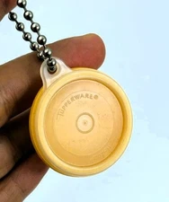 Tupperware Plastic Bowl Key Chain Orange Dark Yellow Vintage Miniature Dollhouse