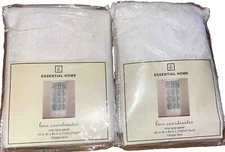 Lot Of 2 WINDOW TREATMENT HOME ESSENTIALS IVORY LACE Foliage PANEL 40"W X 84"L