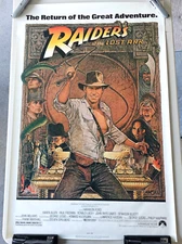 RAIDERS OF THE LOST ARK ORIGINAL ROLLED 27"x41" MOVIE POSTER R-82 HARRISON FORD 