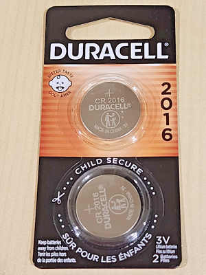 #ad 2 pc DURACELL CR2016 lithium 3v battery key fobs etc EXPIRATION DATE 11 2033 $4.15