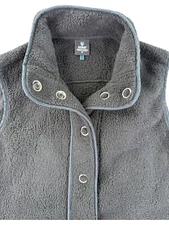 Kuhl Vest Womens M Black Klifton Snap Front Fleece Stand Up Collar