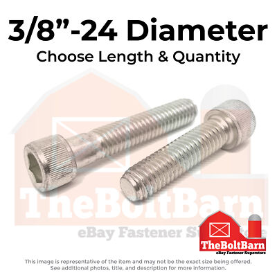3/8''-24 Stainless Steel Socket Head Cap Screws (Choose Length & Qty)
