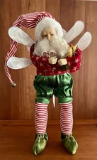 Mark Roberts Christmas Santa Fairy Elf Pointy Shoes Present Candy Posable,W/ Tag