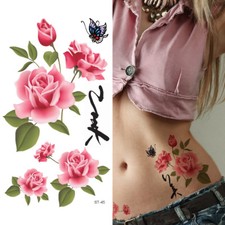 Supperb Temporary Tattoos - Chinese Rose Temporary Tattoo