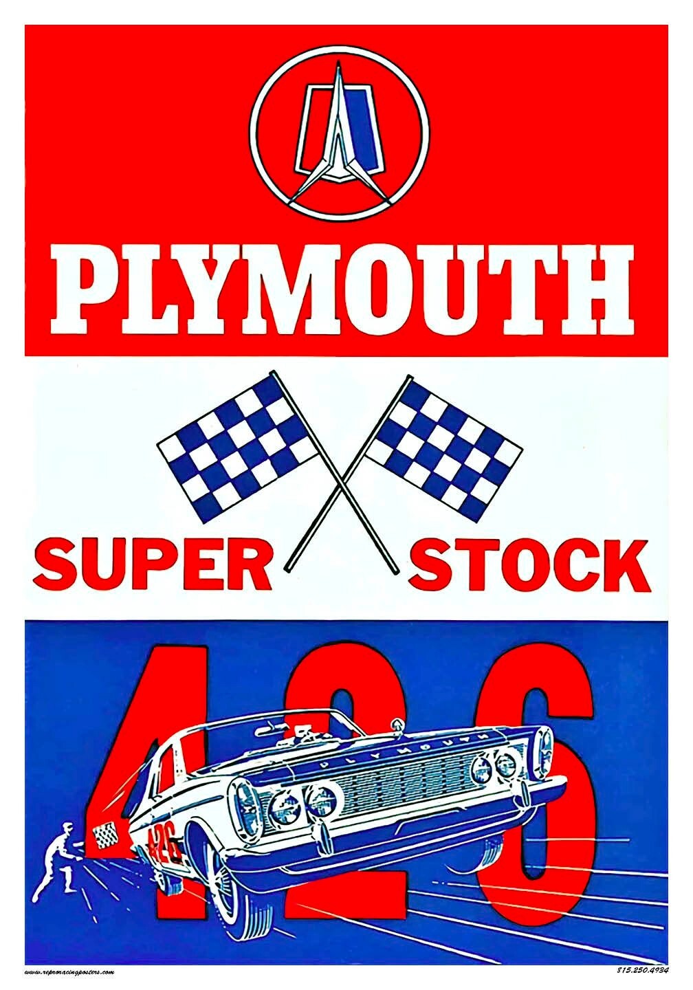 Plymouth 426 Super Stock Classic Car Poster 24x18 Inches