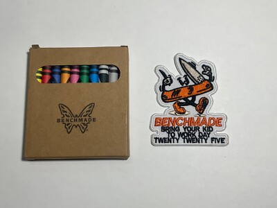 Benchmade Patch BENCHMADE LOT KIDS WORK DAY 2025 PATCH & CRAYON BOX HTF | eBay