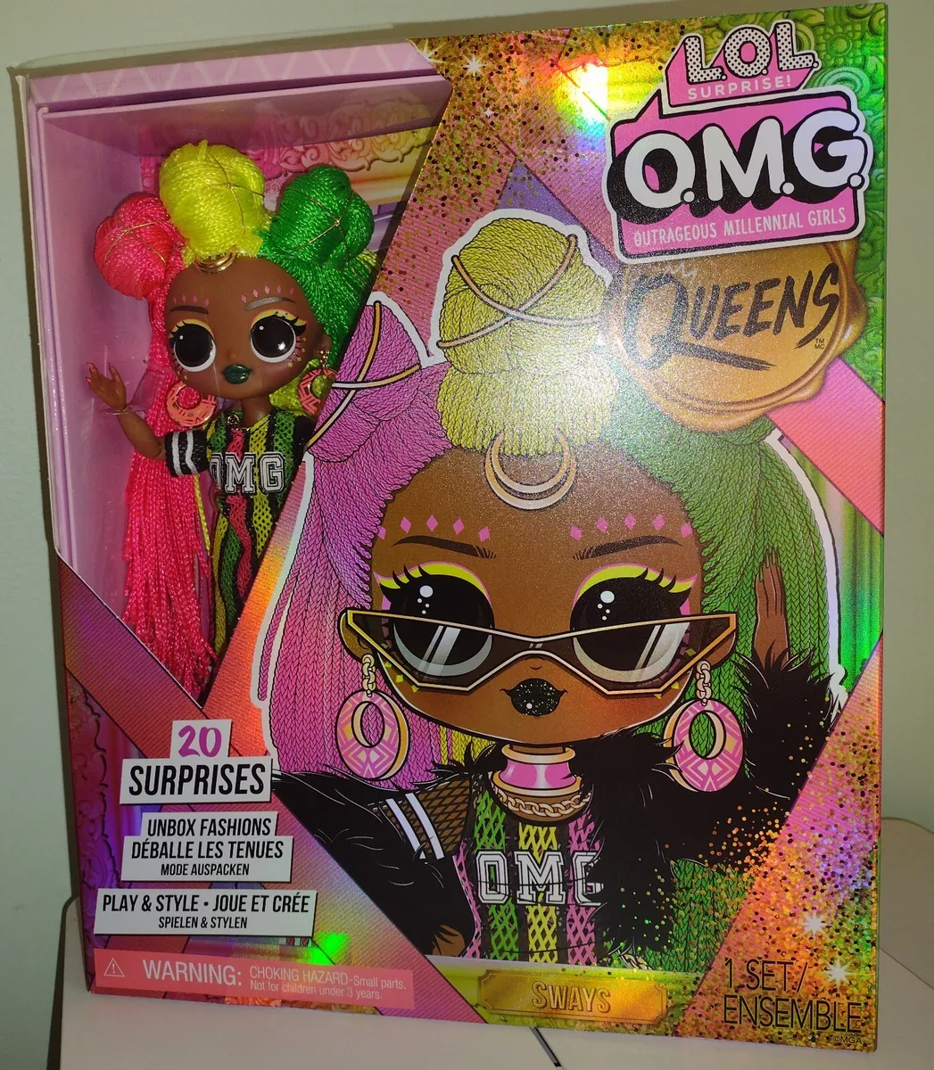 LOL Surprise OMG Queens Sways fashion doll with 20 Surprises Including  Outfit and Accessories for Fashion Toy Girls Ages 3 and up, 10-inch doll 