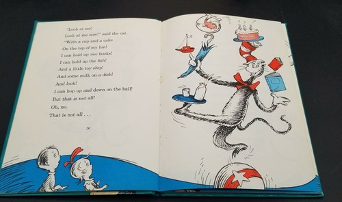 2 Dr. Seuss Books The Cat in A Hat & Fox in Socks Hardcover I Can Read Myself - Foto 11 di 19