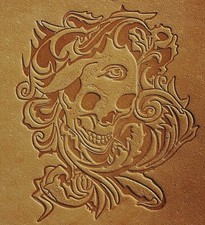 ACRYLIC Leather Embossing Stamp THIRD EYE SKULL for Veg Tanned Leather