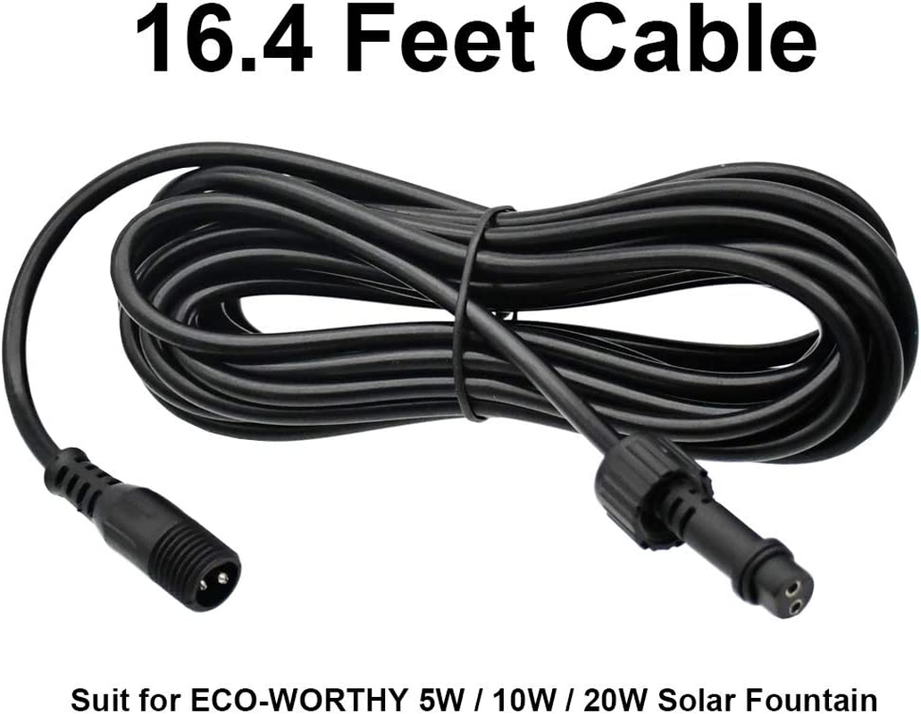 16.4 Feet Solar Fountain Water Pump Extension Cord/Cable/Line, Suit 5W/10W/20W S eBay