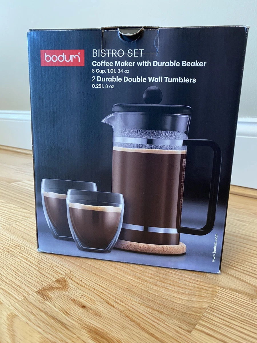 Bodum Bistro Set French Press coffee maker 34 oz with 2Double Wall