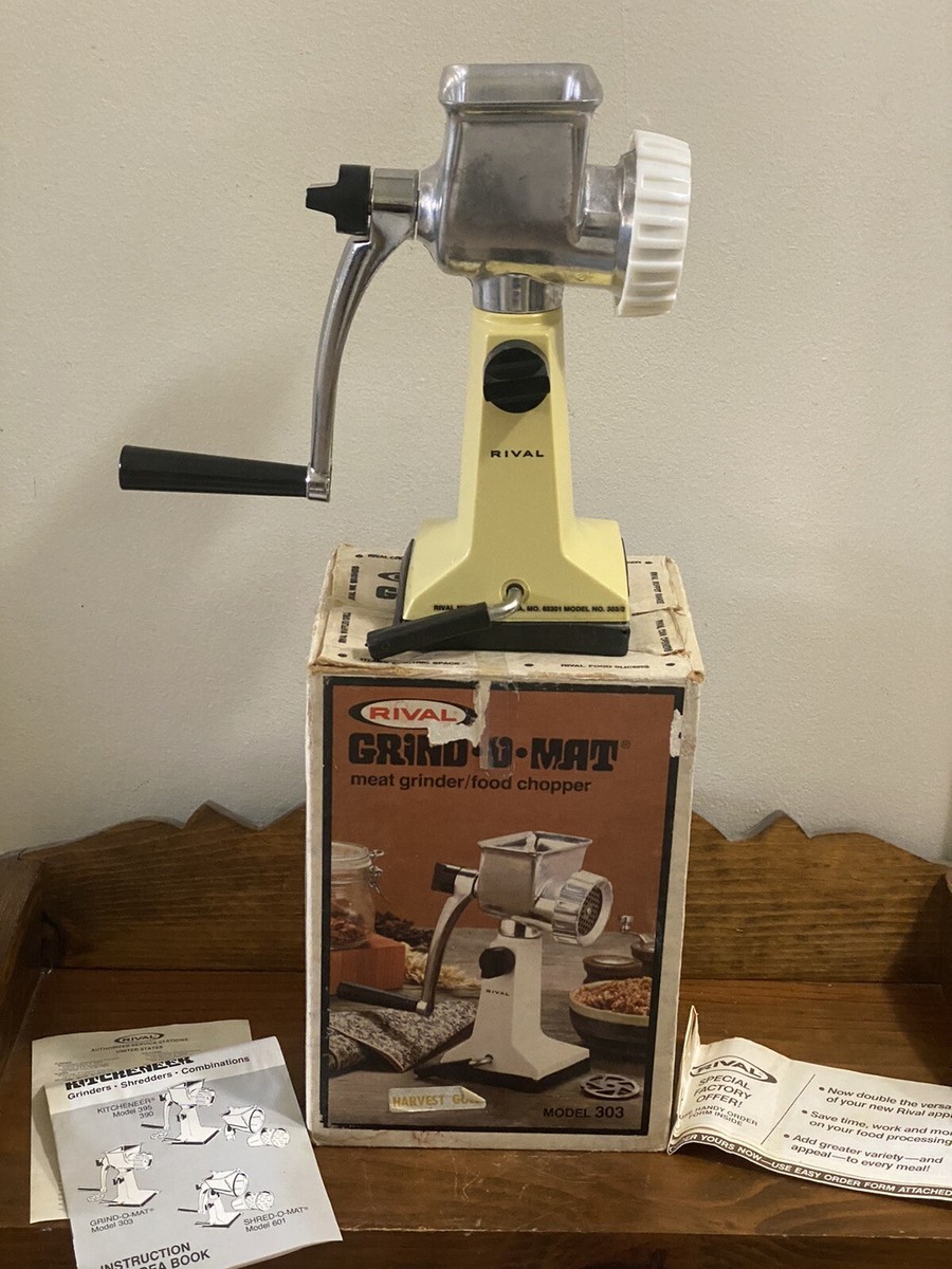 Vintage Rival Grind-O-Mat Meat Grinder/Food Chopper Model #303 w