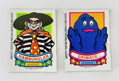 Set of 2 Vintage 1980 Grimace Hamburglar McDonald's Rubber