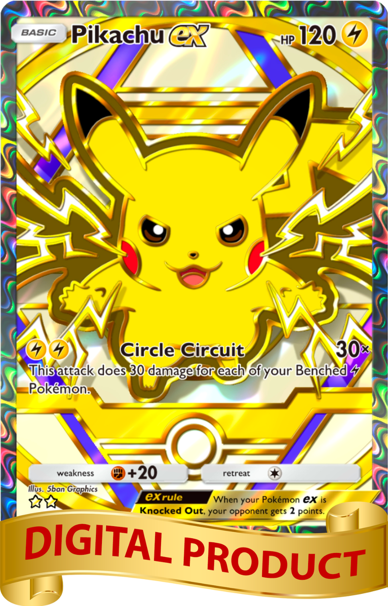 Pokemon Pocket TCG Card 2 Star Full Art Pikachu EX Deluxe Pack
