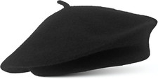 French Wool Beret Hat - Classic Stretchable, One Size Fits Most, Stylish Parisia