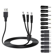 Universal Dog Shock Collar Charger Cable, USB Cable 8 Adapter, Black