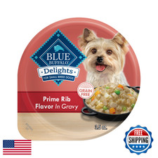 Blue Buffalo Delights Small Breed Wet Dog Food Prime Rib Gravy 3.5oz 12-Count