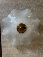 Doria Deckenleuchte Design Glas Messing Moon Space Age Flower 60er 70er Jahre