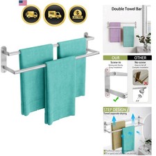 Bathroom Towel Rack Double Towel Bar 24 Inch Stainless Steel Wall Mount