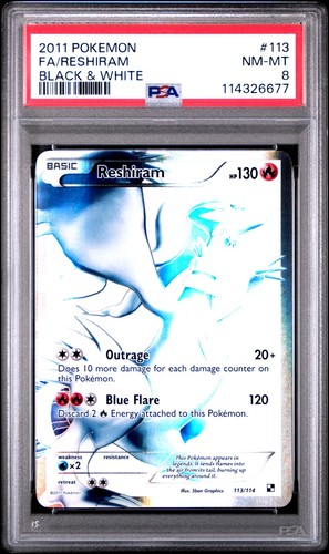 Reshiram graded PSA 8 for sale on eBay
