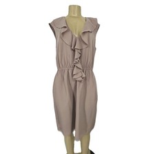 Adrianna Papell Size 10 Women V-neck Ruffle Sheath Dress Sleeveless Party 24-33