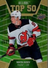 2019-20 Upper Deck Allure Top 50 Green Border #T5020 Nikita Gusev /50 - HKY