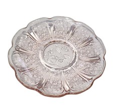 Vintage 1930's Jeannette Cherry Blossom Pink Saucer Dish Depression 4.5"