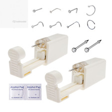 Nose Piercing Kit, 2 Pack Disposable Self Nose Piercing with 10 Pcs Nose