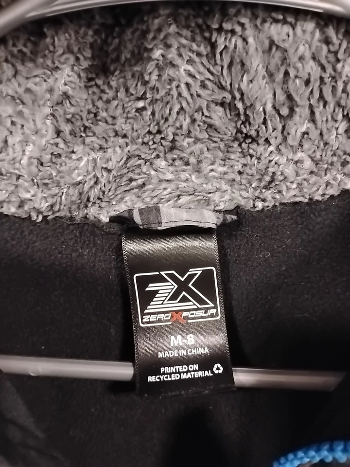 Zeroxposur Boys M-8 Youth Grey and Black Camo Ski Snow Jacket Winter  - Image 2 of 4