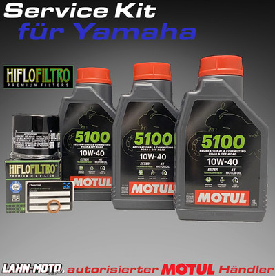 Servicekit für Yamaha XJ6 XJ 600 ab 2009 Ölwechsel Ölfilter+Motul 5100 10w40