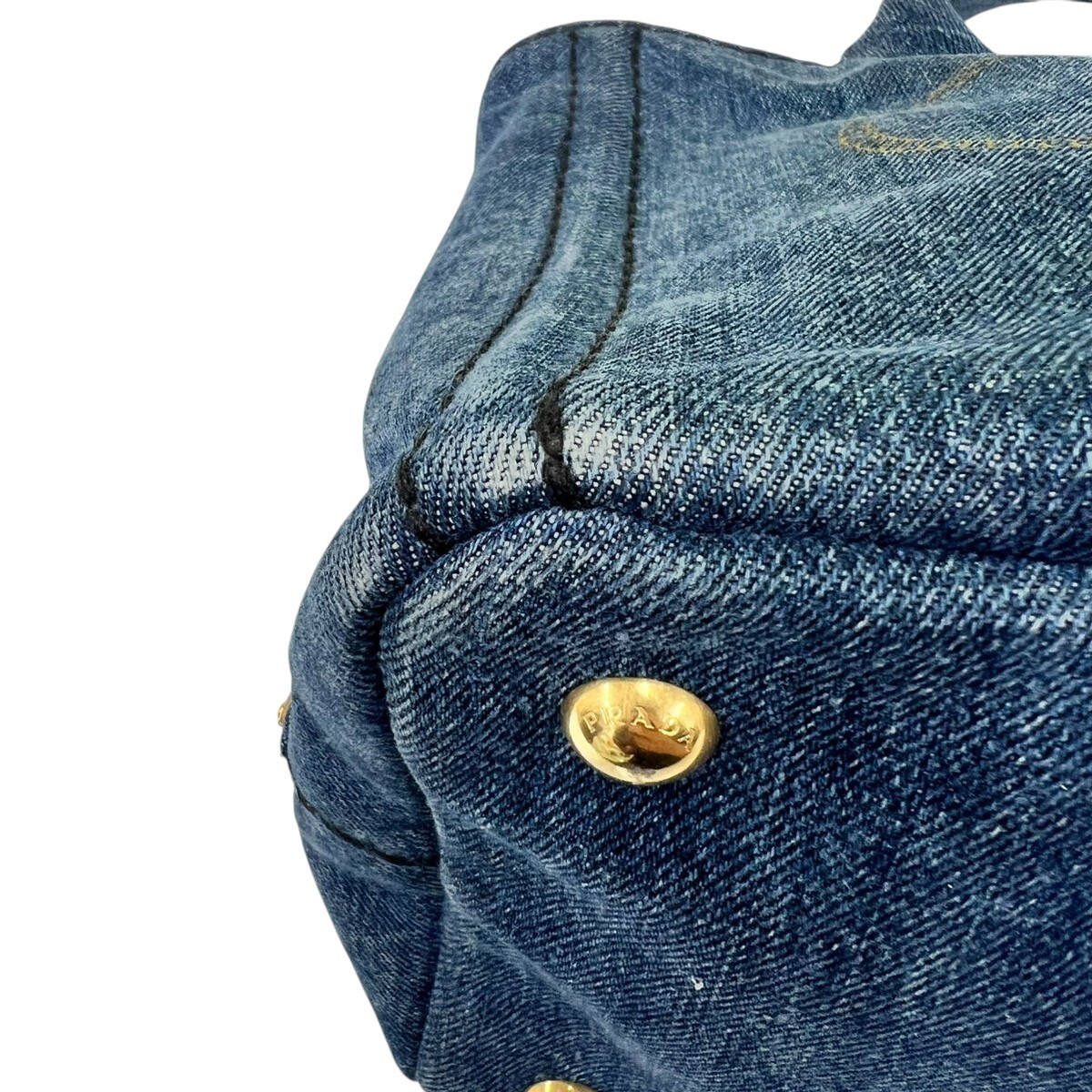 PRADA Canapa 2way Tote Bag Denim Blue Ladies B Rank Used    2 6  Revision from j thumbnail 7