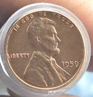 AU 1959-Lincoln Uncirculated Small Cent WITH LOTS OF LUSTER LEFT.