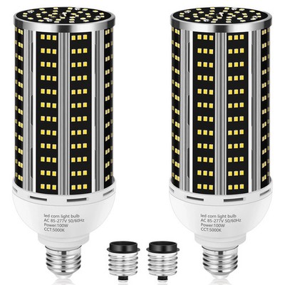 100W 2 pack LED Corn Light Bulb,(1000W Equivalent )Commercial Grade DayLight ...