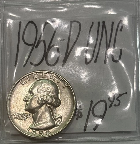 1956-D Washington Silver Quarter UNC! ENN Coins