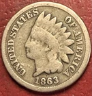 1863 Indian Head Cent. Free Shipping