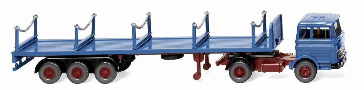 Wiking H0 055406 Model car truck stake semi-trailer (MB) azure blue 1:87 *NEW*