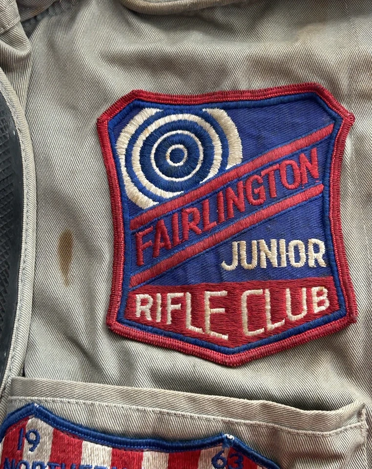 20 世纪 60 年代青少年 10-X 射击夹克带补丁 N. Virginia 华盛顿特区 NRA — 第 4/4 张图片