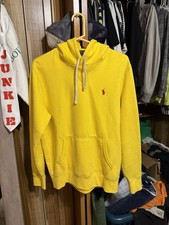 Polo Ralph Lauren Yellow Pullover Hoodie Red Pony size Medium Never Washed