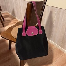 LONGCHAMP Le Pliage Tote Bag Black x Pink from Japan