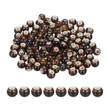 100Pcs 8mm Round Ceramic Porcelain Beads, Dark Orange