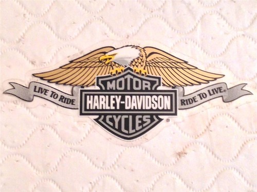 HARLEY DAVIDSON VINTAGE LIVE TO RIDE/ RIDE TO LIVE (INSIDE) DECAL 5''X2.25'' NEW