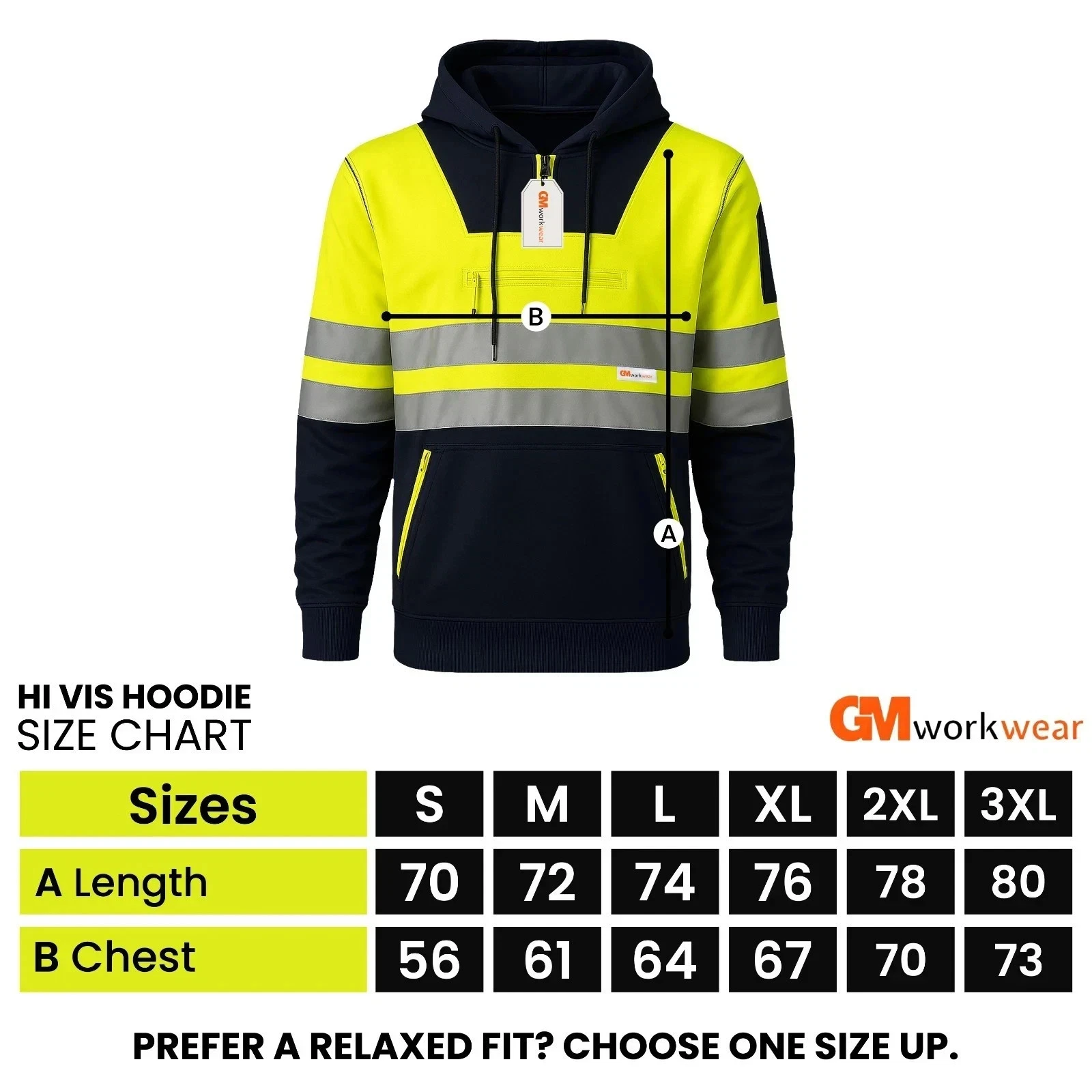 Additional supplied GM Workwear hi-vis hooded fleece image 5