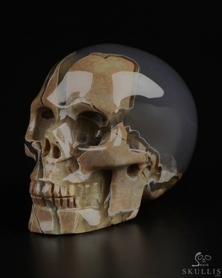 Skullis 2.0'' DINOSAUR EGG  AGATE Hand Carved Crystal Skull, Realistic