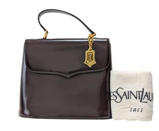 Yves Saint Laurent Hand Bag Leather Dark Brown Vintage YSL