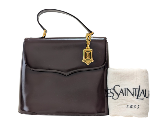 Yves Saint Laurent Handtasche Leder dunkelbraun Vintage YSL - Bild 1 von 24