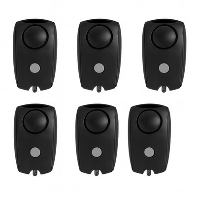 6 Stück Taschenalarm Panikalarm Handalarm Alarm Sirene 120dB schwarz