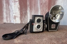 Vintage Brownie Starflex Camera with Flash Attachment and Bulb, Untested