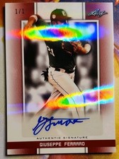 Giuseppe Ferraro 2019 Leaf Perfect Game National Showcase Maroon Auto BA-GF1 1/1